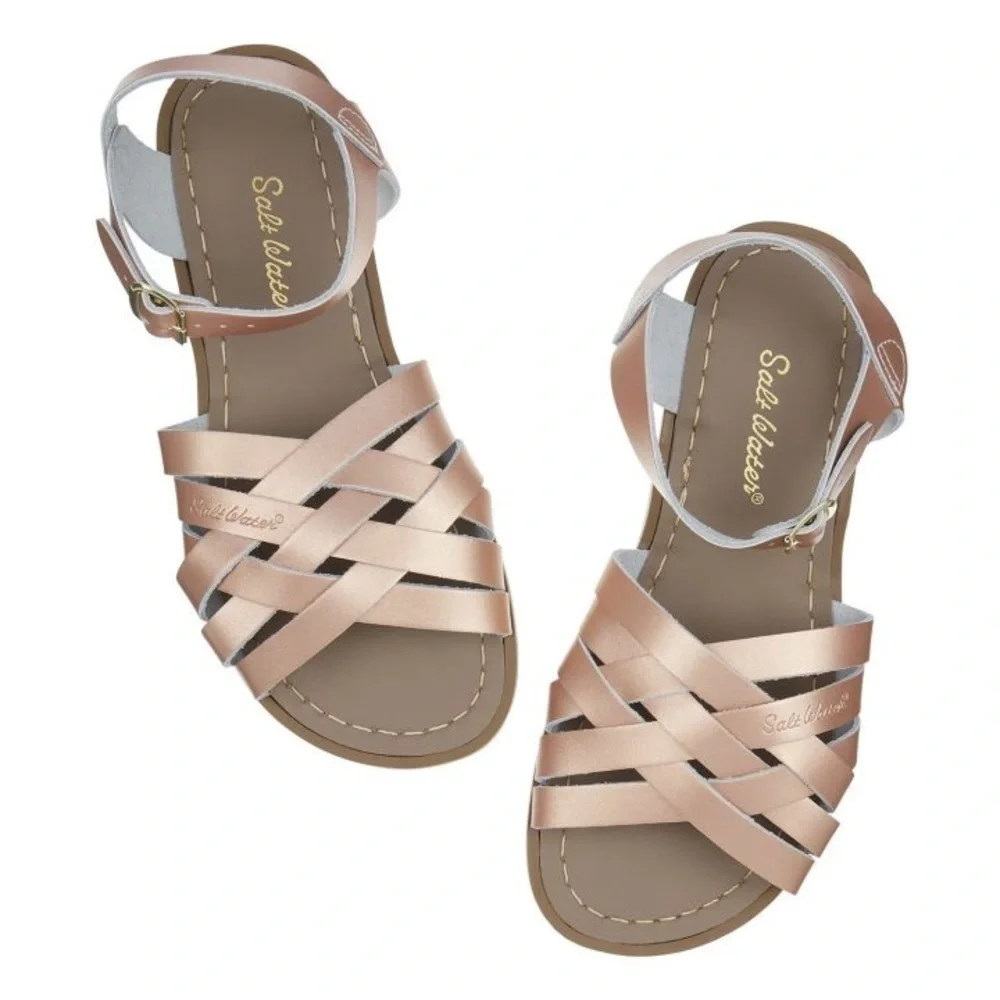 SALT-WATER  The Retro Waterproof Leather Sandals | Pink Gold 12 Brand new